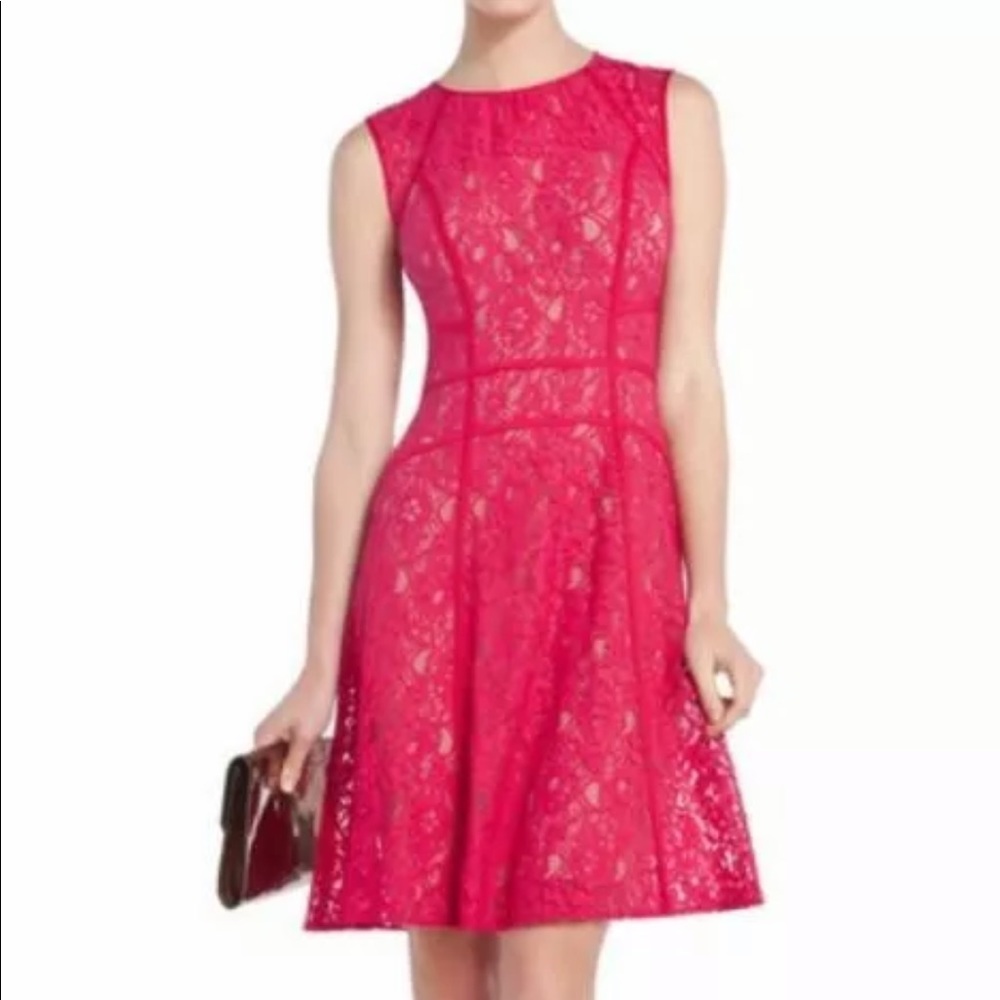 BCBGMAXAZRIA KHLOE LACE ALLOVER DRESS NEQ6T286/M601A SIZE XXS